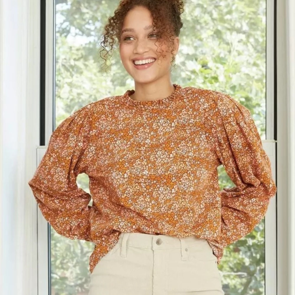 Universal Thread Floral Long Sleeve Blouse Size Small